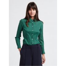 Nice Things - Katoenen overhemd met klassieke kraag - 36 Maat - Groen