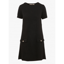 La Fee Maraboutee - Korte - gebreide jurk met ronde hals materiaalblend - XS Maat - Zwart