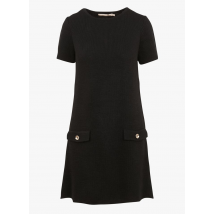 La Fee Maraboutee - Korte - gebreide jurk met ronde hals materiaalblend - XS Maat - Zwart