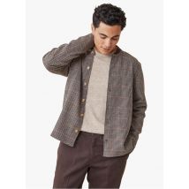 Harris Wilson - Jasje met pied-de-poulemotief en kraagje van ribboord wolblend - S Maat - Bruin