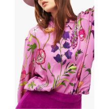 Wild - Blouse met klassieke kraag en print - 1 Maat - Roze