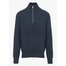 Marc O'polo - Rechte trui met opstaande kraag biokatoenblend - XL Maat - Blauw