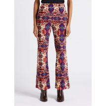 V De Vinster - Katoenen broek met hoge taille en aztekenmotief - L Maat - Rood