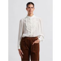 Swildens - Blouse van soepelvallende crêpe met opstaande kraag - 34 Maat - Wit