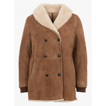 Ba&sh - Manteau col châle en cuir - Taille 3 - Marron