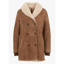 Ba&sh - Manteau col châle en cuir - Taille 3 - Marron