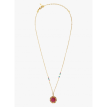 Satellite Paris - Collier pendentif réglable en laiton doré - Taille Unique - Rose
