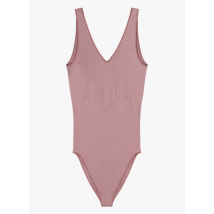 Yoga Searcher - Body Col V en maille mélangée - Taille S/M - Rose