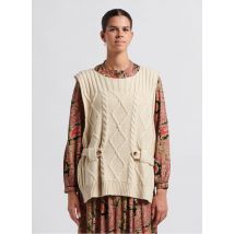 Swildens - Mouwloze trui met ronde hals wolblend - XS Maat - Wit