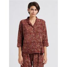 V De Vinster - Tweedelige - katoenen pyjama met bloemmotief - M Maat - Bruin