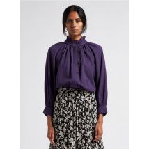 Bellepiece - Chemise ample col montant en coton - Taille XS - Violet