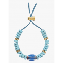 Saona - Armband met kraaltjes van agaat - Een Maat - Blauw