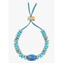 Saona - Armband met kraaltjes van agaat - Een Maat - Blauw