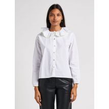 Dr Bloom - Katoenen blouse met peterpankraagje - S/M Maat - Wit