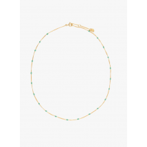 Feeka - Collar con cadena de latón dorado - Talla única - Verde