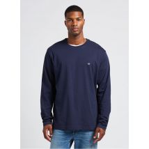 Gant - Camiseta de algodón con cuello redondo - Talla L - Azul
