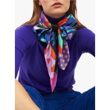 Wild - Satijnachtige foulard met print - Een Maat - Blauw