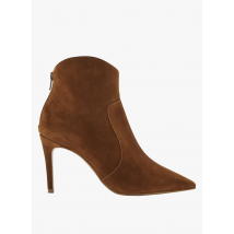Minelli - Bottines à talon aiguille en cuir velours - Talla 37 - Marrón