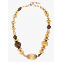 Satellite Paris - Dekorative halskette mit godronierten perlen - Einheitsgröße - Braun