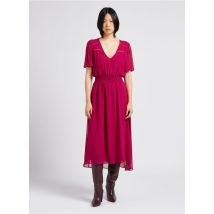 Sud Express - Lange jurk met v-hals - S Maat - Roze