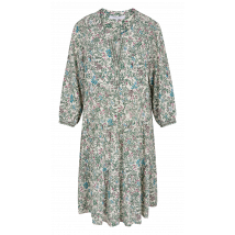 Gerard Darel - Korte jurk met ronde hals en bloemenprint - 1 Maat - Beige