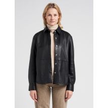 Acquaverde - Chemise col classique oversize en cuir - Taille L - Noir