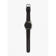 Komono - Horloge met leren bandje - Een Maat - Zwart