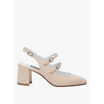 Carel Paris - Glanzende - leren pumps met hak - 39 Maat - Beige
