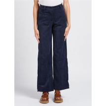Indee - Pantalon large taille haute côtelé - Taille S - Bleu