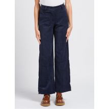 Indee - Wijde broek met hoge taille en ribtextuur - S Maat - Blauw