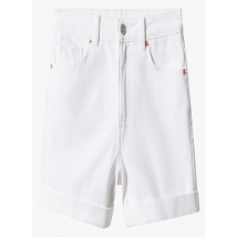 Mango - Short en jean droit taille haute - Taille 42 - Blanc