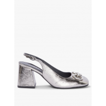 Jonak - Zapatos de salón slingback de piel metalizada - Talla 39 - Plata