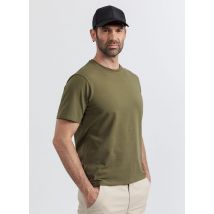 New Man - Camiseta recta de algodón con cuello redondo - Talla S - Verde