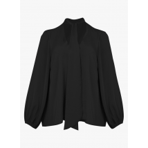 Mat Fashion - Soepelvallende blouse met v-hals - 50 Maat - Zwart