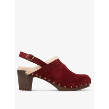 Bosabo - Gevoerde klompen van veloursleer - 39 Maat - Paars