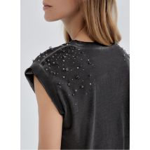 Ikks - Katoenen t-shirt met ronde hals - XS Maat - Zwart