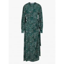 Gerard Darel - Lange jurk met v-hals en print - 36 Maat - Groen