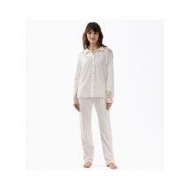 Le Chat - Pyjama boutonné 100 coton et finitions dentelle - Taille 42 - Blanc