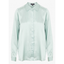 Caroll - Zijden blouse met klassieke kraag - 42 Maat - Groen