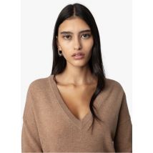 Zadig&voltaire - Trui van kasjmier met v-hals - L Maat - Beige