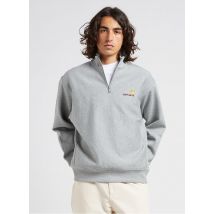 Carhartt Wip - Regular-fit sweater met opstaande kraag en rits katoenblend - XL Maat - Grijs