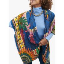 Wild - Grote foulard met print - Een Maat - Blauw