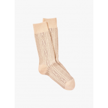 Royalties - Gebreide sokken met iers patroontje katoenblend - 36/40 Maat - Beige