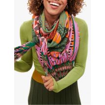 Wild - Satijnachtige foulard met print - Een Maat - Paars