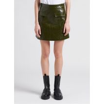 Marie Sixtine - Korte rok van vinyl met kreukeleffect - S Maat - Groen