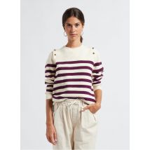 Le Temps Des Cerises - Gestreepte trui met ronde hals - M Maat - Paars