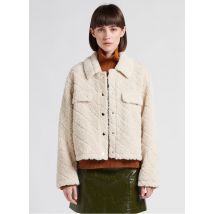 Marie Sixtine - Jasje met klassieke kraag van sherpa-achtig materiaal - XS Maat - Beige