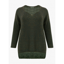 Mat Fashion - Gebreide trui met v-hals - 50-52 Maat - Groen