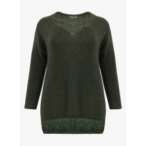 Mat Fashion - Gebreide trui met v-hals - 50-52 Maat - Groen