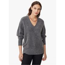 Harris Wilson - Ruimvallende trui met v-hals wolblend - 1 Maat - Grijs